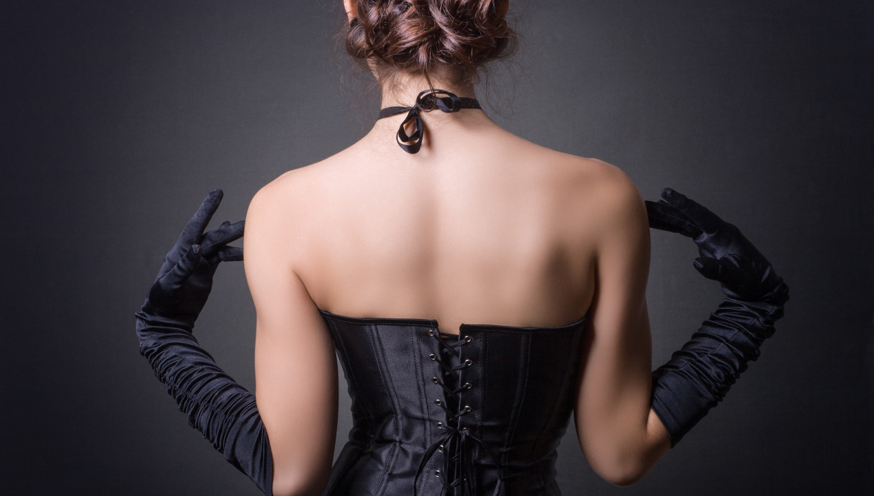 Frau Rücken Corsage Schwarz