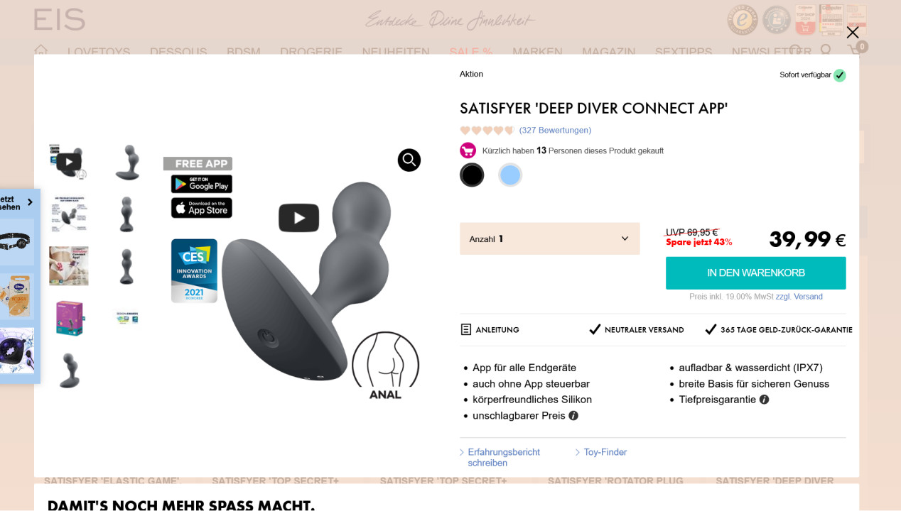 Analsex-Toy der Extraklasse: der Sweet Seal Plug Vibrator, Artikelbild