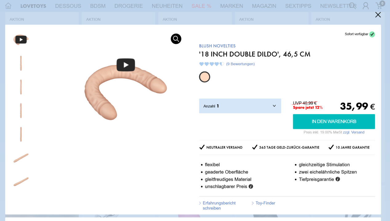 18 inch Double Dildo, 46,5cm, Artikelbild