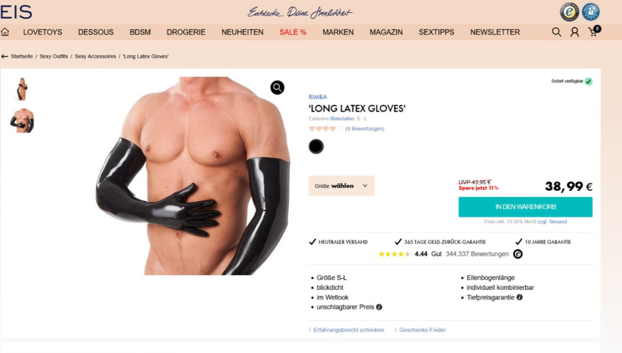 Rimba Long Latex Gloves – Test & Erfahrung mit den langen Gummihandschuhen, Artikelbild