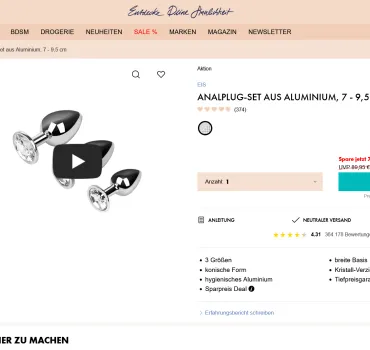 Analplug-Set aus Aluminium, 7-9,5cm, Artikelbild