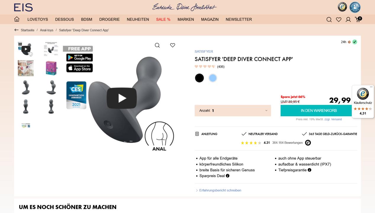 Satisfyer Deep Diver Connect App Review, Artikelbild