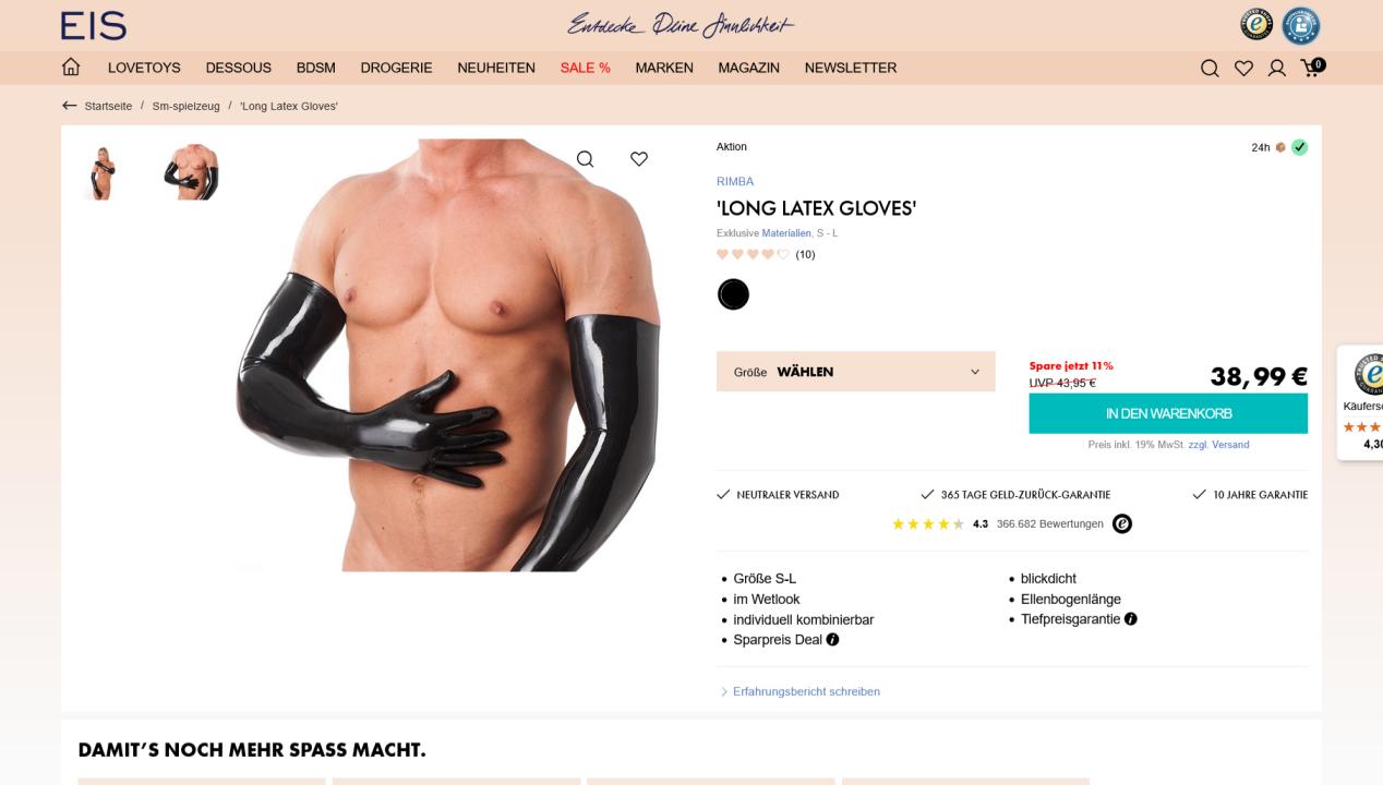 Rimba Long Latex Gloves: Stans Test der langen Latex-Handschuhe, Artikelbild