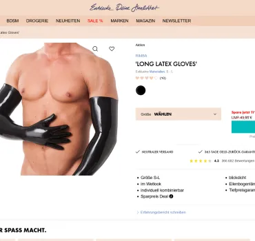 Rimba Long Latex Gloves: Stans Test der langen Latex-Handschuhe, Artikelbild