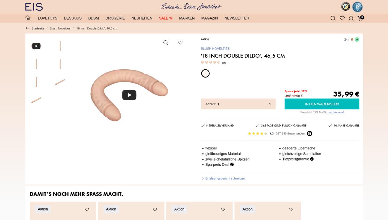 Der 18-inch Double Dildo im Test: Eine Strapon-Alternative für Paare?, Artikelbild