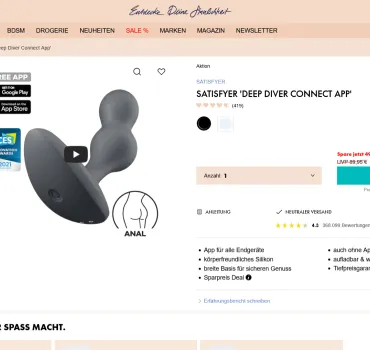 Satisfyer Deep Diver Connect App Test: der vibrierende Analplug, Artikelbild