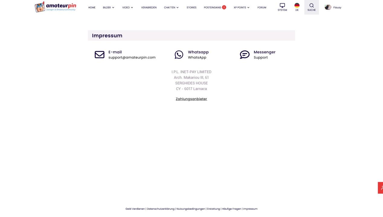 Screenshot Amateurpin.xxx Impressum