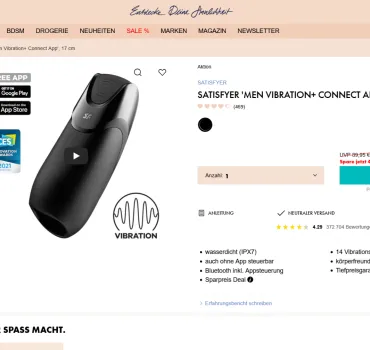 Der Satisfyer 'Men Vibration+ Connect App' Vibrator im Test, Artikelbild
