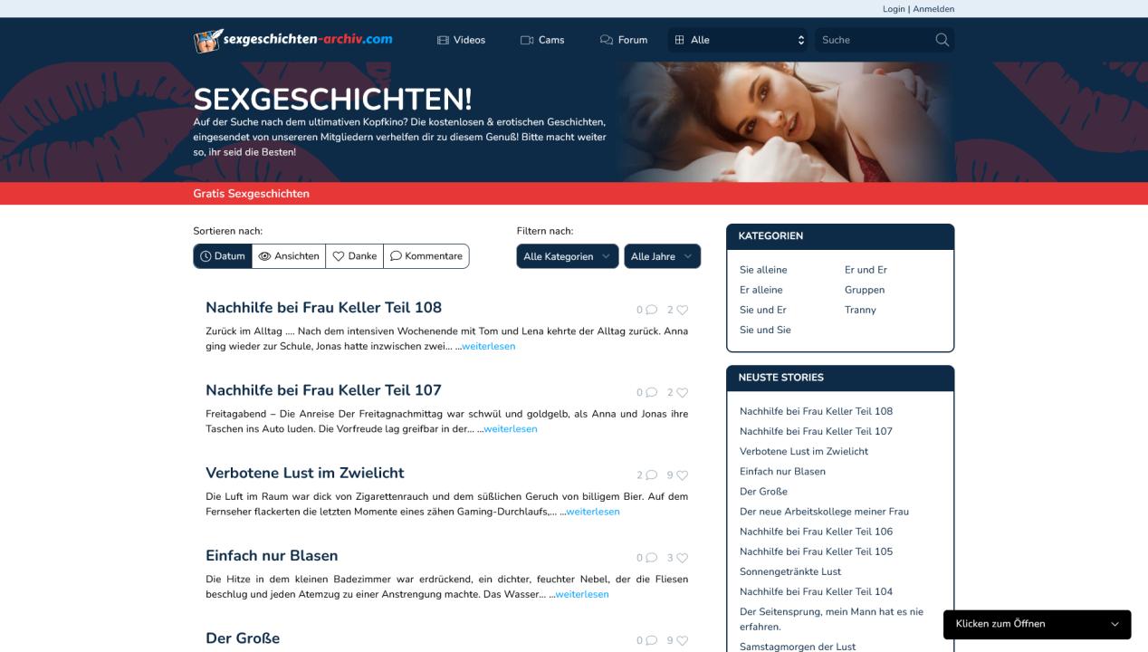 Sexgeschichten-Archiv.com: Wir testen Gratis-Sexgeschichten, Artikelbild