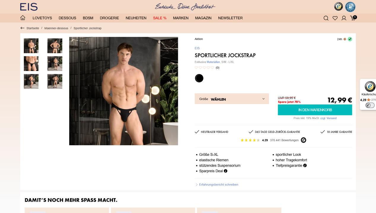 Der EIS Jockstrap im Test: Sportlicher Halt trifft auf sexy Design, Artikelbild