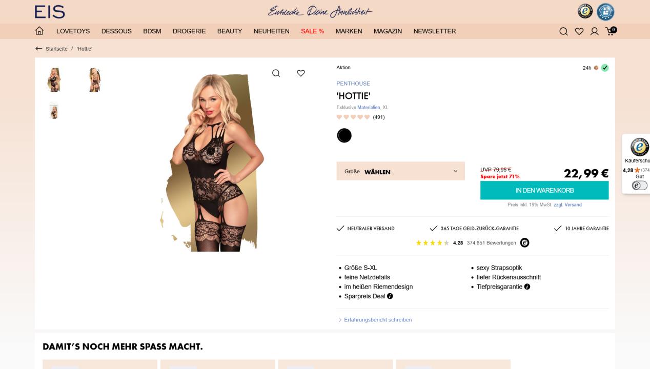 Penthouse ‚Hottie‘: Majos Erfahrung mit dem Straps-Bodystocking, Artikelbild
