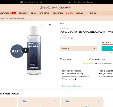 100 ml Satisfyer 'Anal Relax Fluid', wasserbasiert: der Analgleitgel-Test, Artikelbild